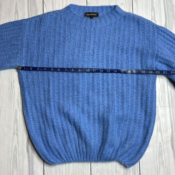 Paul Stewart Knit Ribbed Alpaca Oversized Sweater Blue Size 4 - Picture 9 of 11